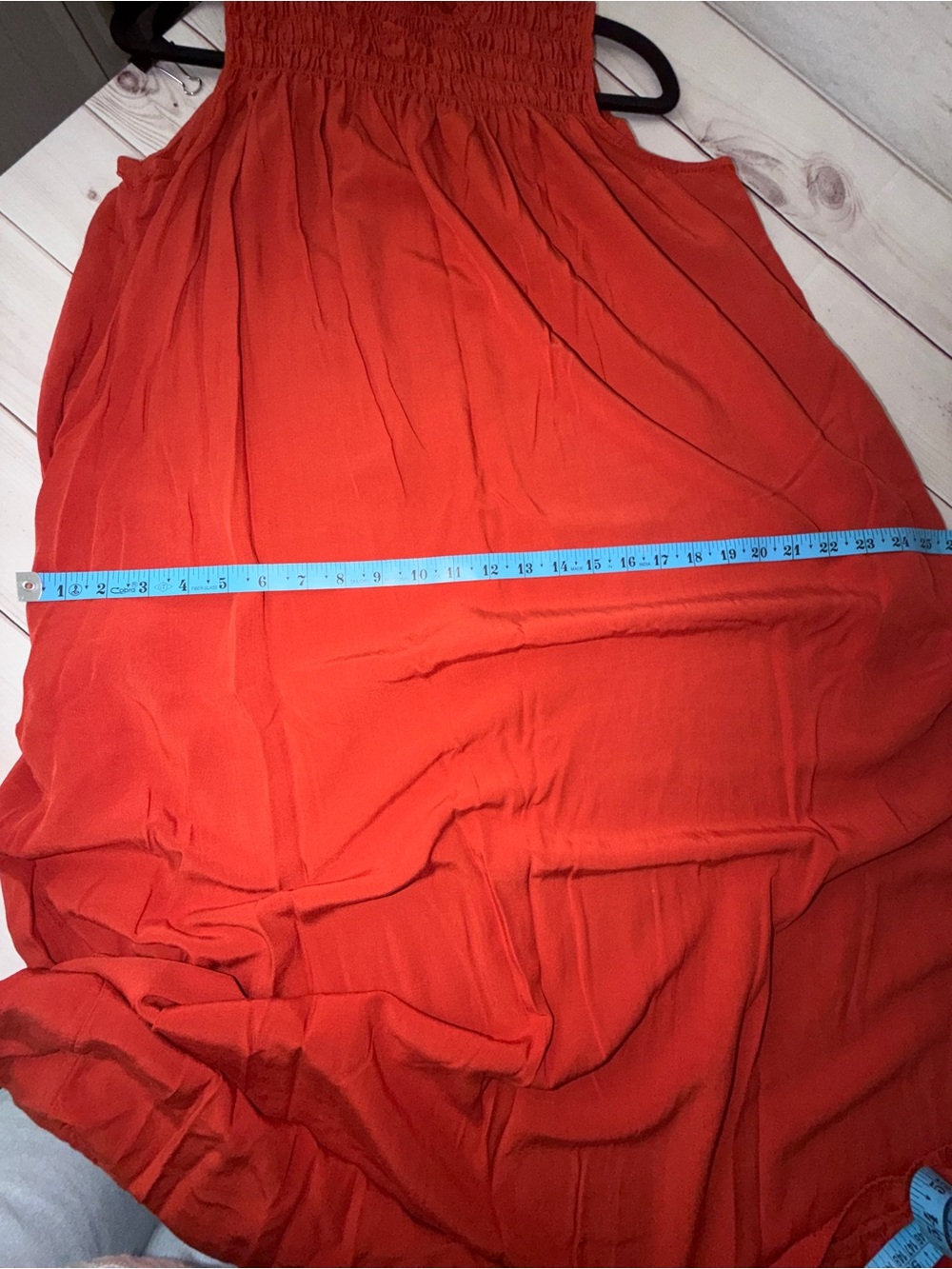 a new day Sleeveless Smocked Neck Maxi Dress - Red Orange Size Small - Picture 7 of 8